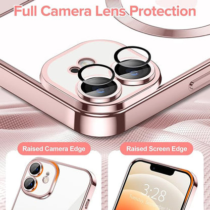 Husa MagSafe pentru Apple iPhone 12, Techsuit, Luxury Crystal, Roz