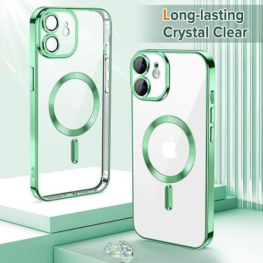 Husa MagSafe pentru Apple iPhone 12, Techsuit, Luxury Crystal, Verde Deschis