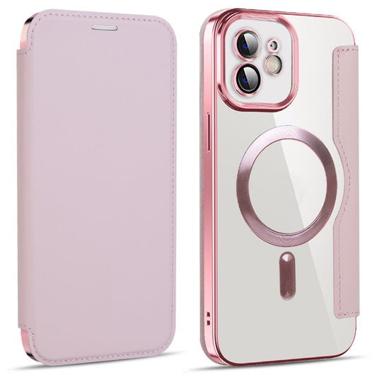 Husa MagSafe pentru Apple iPhone 12, Techsuit, SmartMag Book, Roz
