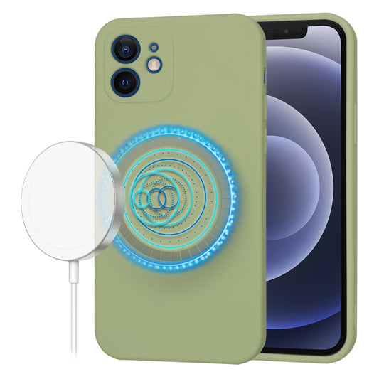 Husa MagSafe pentru Apple iPhone 12, Techsuit, SoftFlex, Matcha