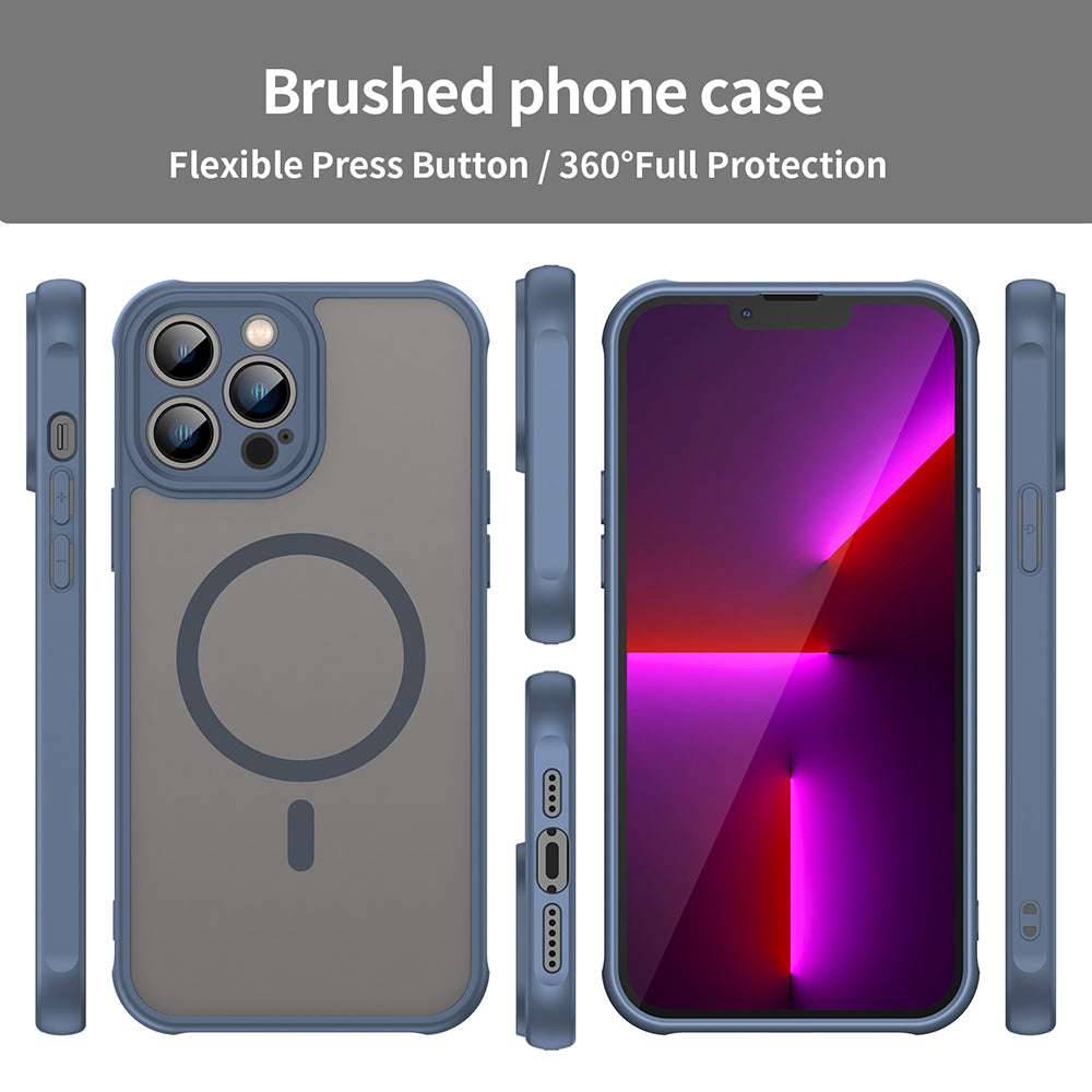 Husa MagSafe pentru Apple iPhone 13 Pro Max, Techsuit, HaloFrost II, Bleumarin