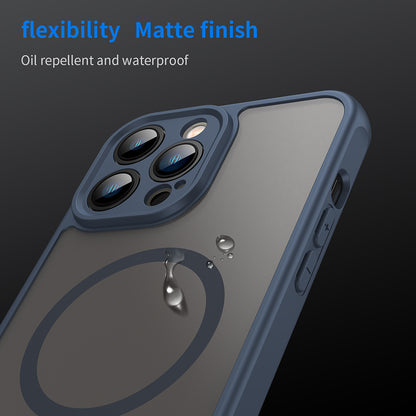 Husa MagSafe pentru Apple iPhone 13 Pro Max, Techsuit, HaloFrost II, Bleumarin
