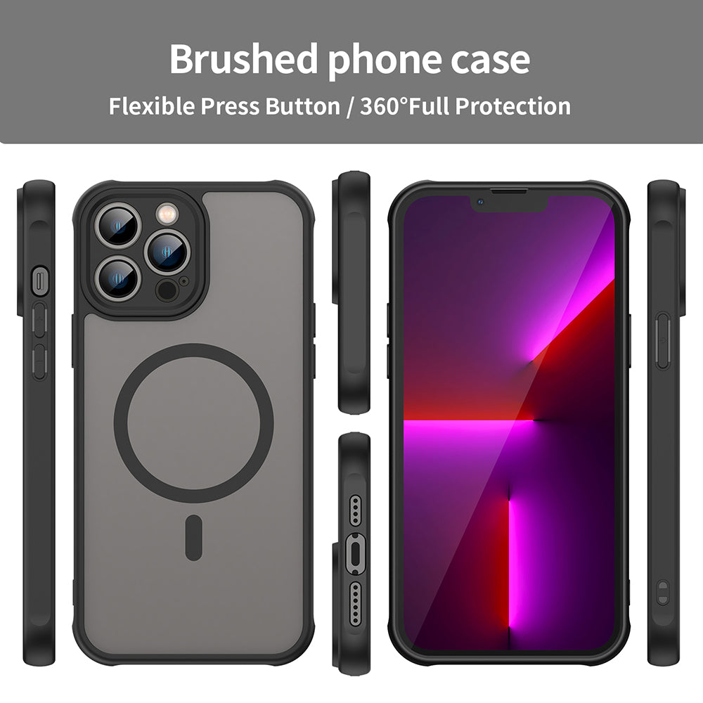 Husa MagSafe pentru Apple iPhone 13 Pro Max, Techsuit, HaloFrost II, Neagra