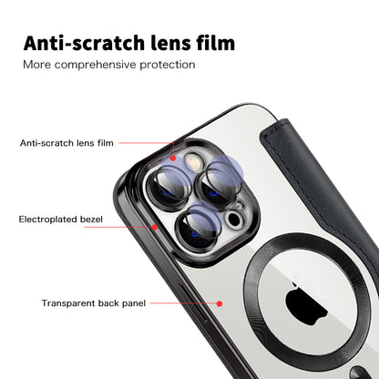 Husa MagSafe pentru Apple iPhone 13 Pro Max, Techsuit, SmartMag Book, Neagra