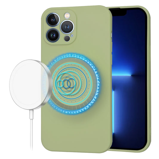 Husa MagSafe pentru Apple iPhone 13 Pro Max, Techsuit, SoftFlex, Matcha