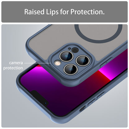 Husa MagSafe pentru Apple iPhone 13 Pro, Techsuit, HaloFrost II, Bleumarin