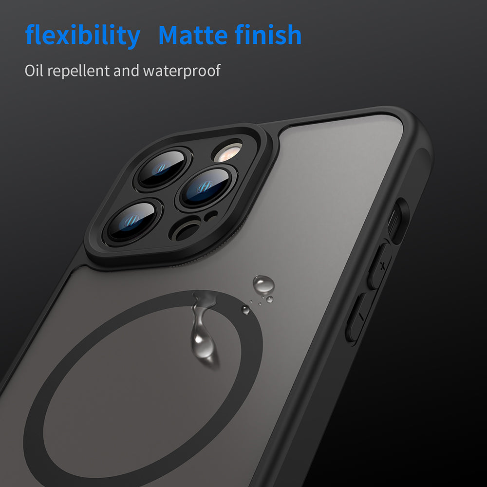 Husa MagSafe pentru Apple iPhone 13 Pro, Techsuit, HaloFrost II, Neagra