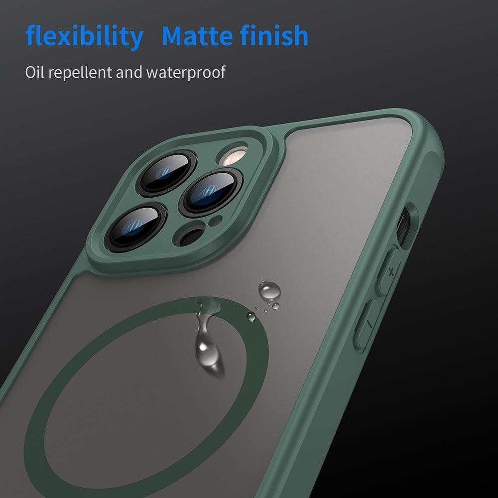 Husa MagSafe pentru Apple iPhone 13 Pro, Techsuit, HaloFrost II, Verde