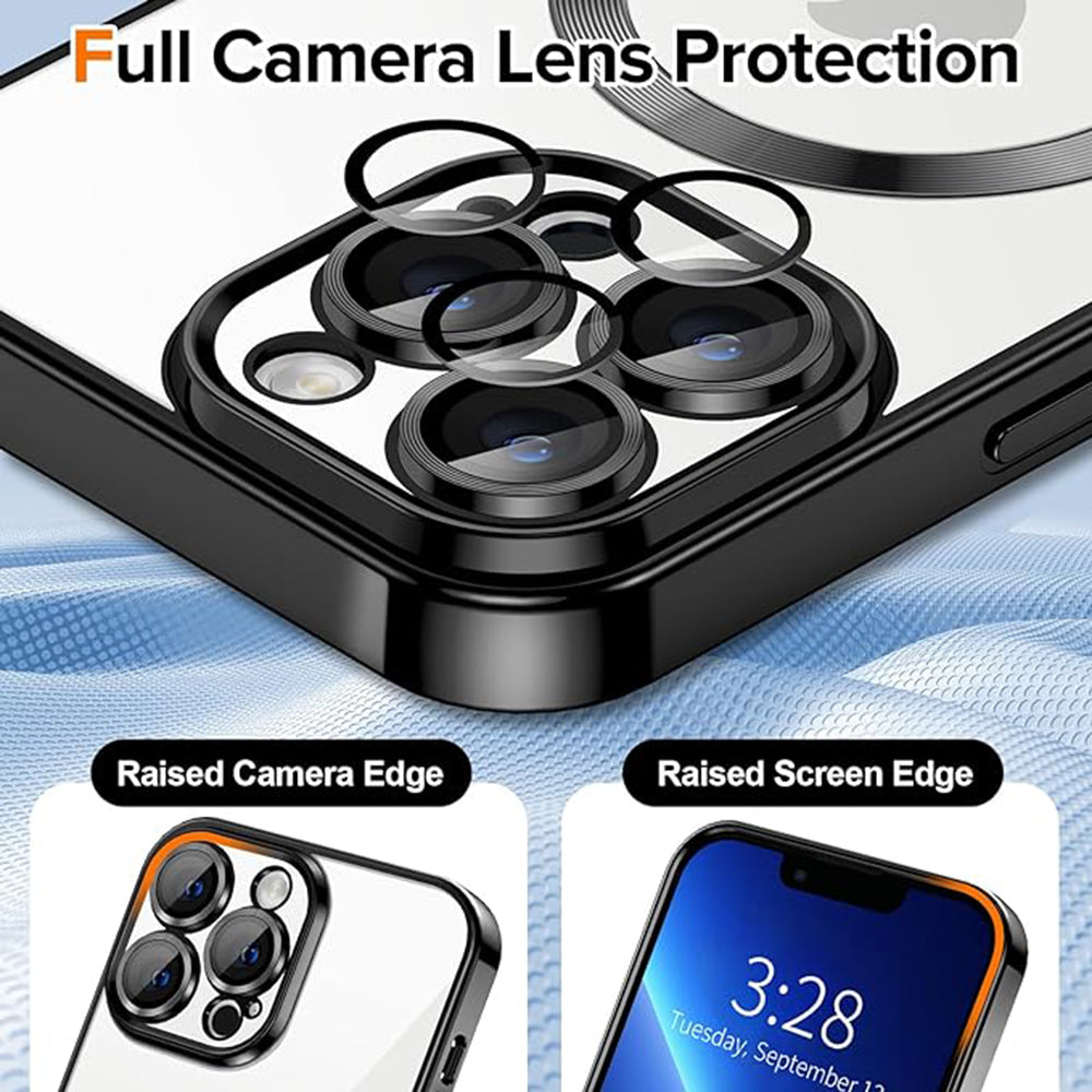 Husa MagSafe pentru Apple iPhone 13 Pro, Techsuit, Luxury Crystal, Neagra