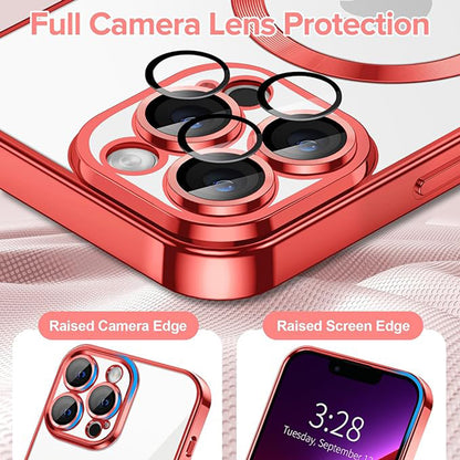 Husa MagSafe pentru Apple iPhone 13 Pro, Techsuit, Luxury Crystal, Rosie