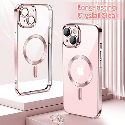 Husa MagSafe pentru Apple iPhone 13, Techsuit, Luxury Crystal, Roz