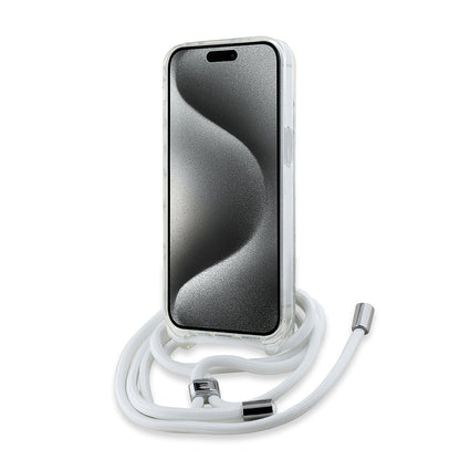 Husa MagSafe pentru Apple iPhone 14, Karl Lagerfeld, IML Crossbody Choupette's Head with Strap, Transparenta