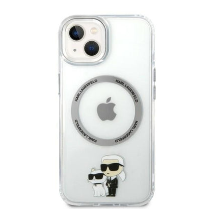 Husa MagSafe pentru Apple iPhone 14 Plus, Karl Lagerfeld, Ikonik Karl & Choupette, Transparenta