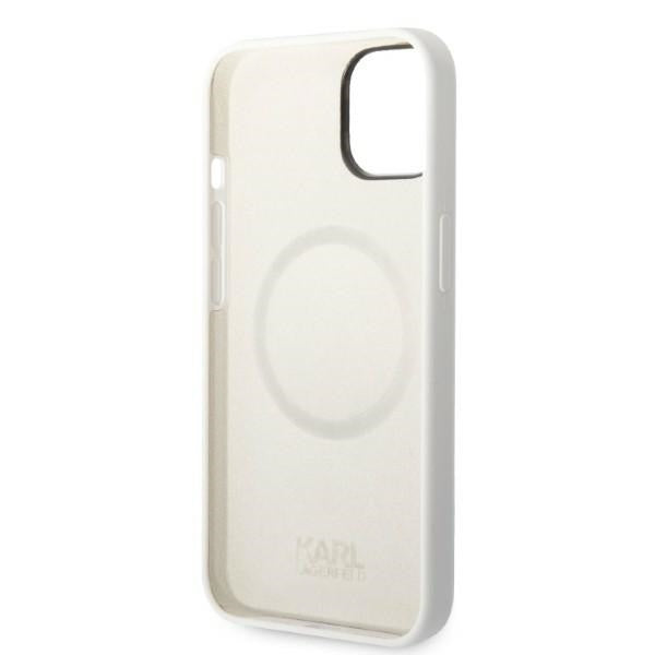 Husa MagSafe pentru Apple iPhone 14 Plus, Karl Lagerfeld, Silicone Choupette, Alba