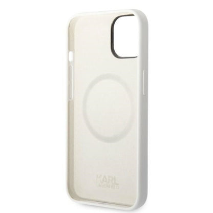 Husa MagSafe pentru Apple iPhone 14 Plus, Karl Lagerfeld, Silicone Choupette, Alba