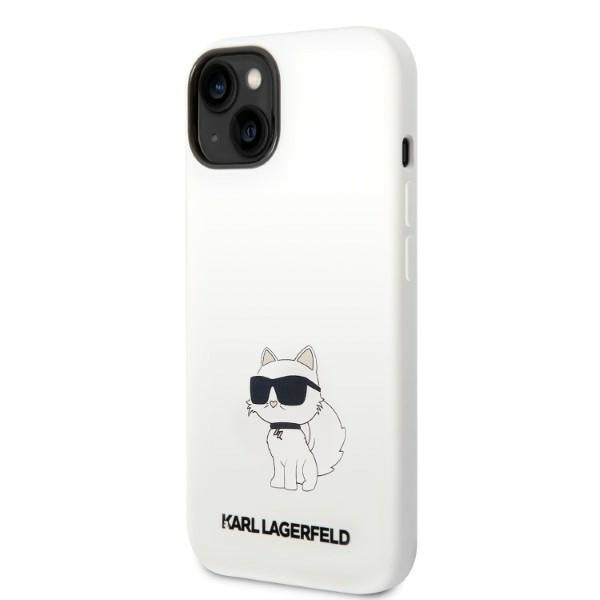 Husa MagSafe pentru Apple iPhone 14 Plus, Karl Lagerfeld, Silicone Choupette, Alba