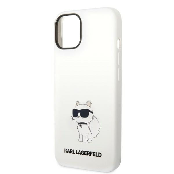 Husa MagSafe pentru Apple iPhone 14 Plus, Karl Lagerfeld, Silicone Choupette, Alba