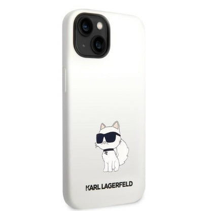 Husa MagSafe pentru Apple iPhone 14 Plus, Karl Lagerfeld, Silicone Choupette, Alba