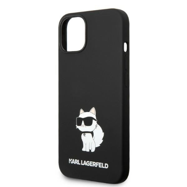 Husa MagSafe pentru Apple iPhone 14 Plus, Karl Lagerfeld, Silicone Choupette, Neagra