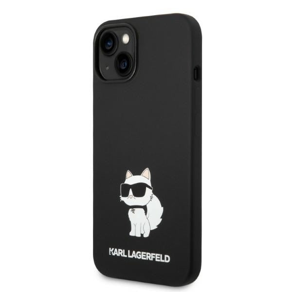 Husa MagSafe pentru Apple iPhone 14 Plus, Karl Lagerfeld, Silicone Choupette, Neagra