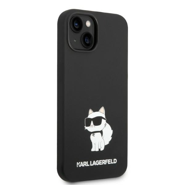 Husa MagSafe pentru Apple iPhone 14 Plus, Karl Lagerfeld, Silicone Choupette, Neagra
