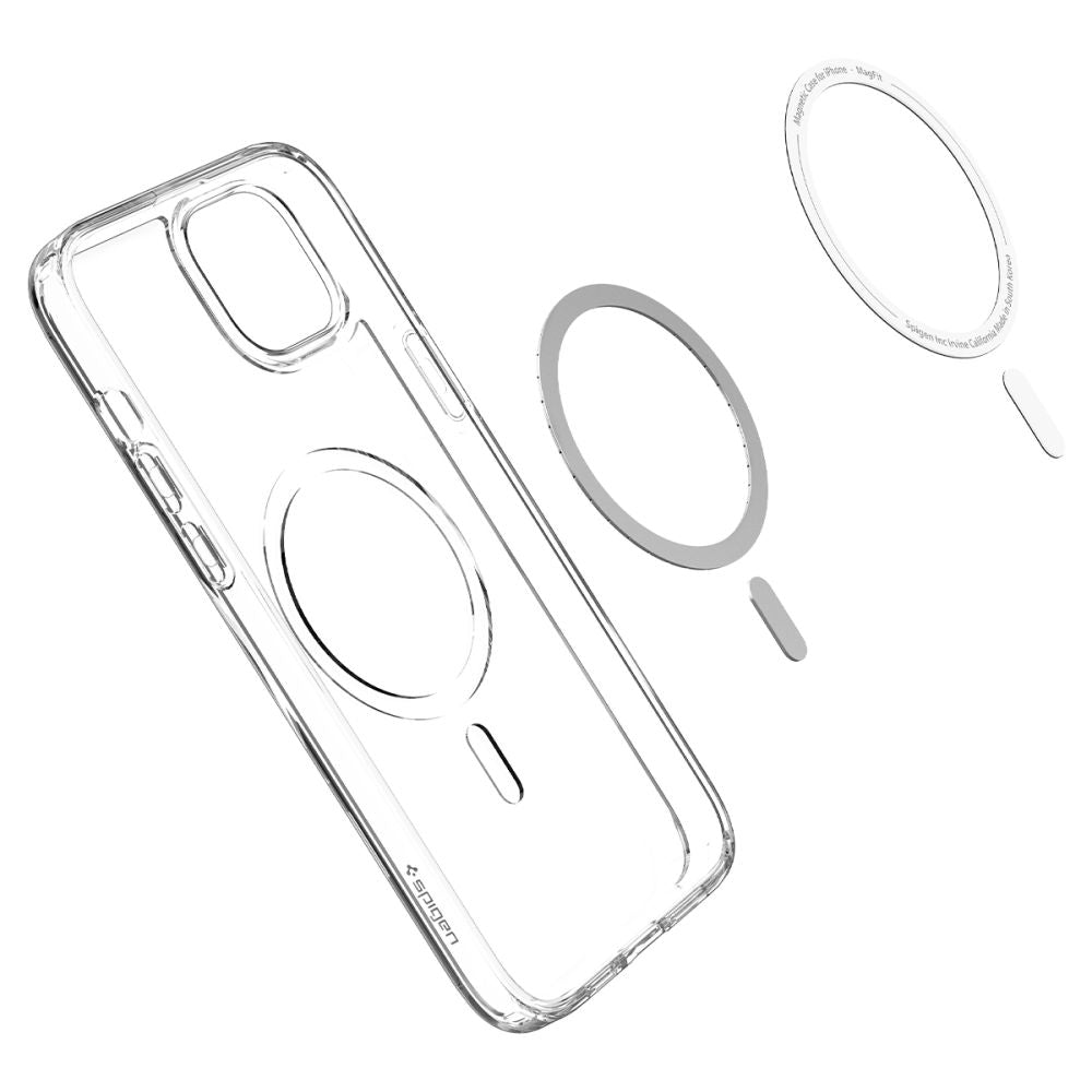 Husa MagSafe pentru Apple iPhone 14 Plus, Spigen, Ultra Hybrid Carbon, Transparenta