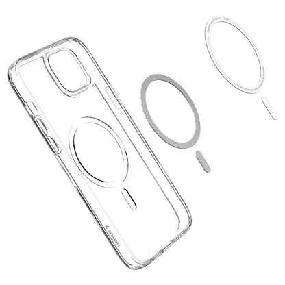 Husa MagSafe pentru Apple iPhone 14 Plus, Spigen, Ultra Hybrid Carbon, Transparenta