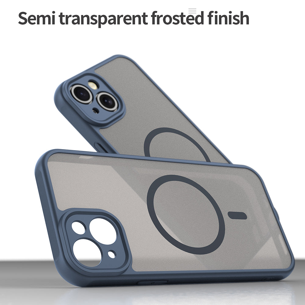 Husa MagSafe pentru Apple iPhone 14 Plus, Techsuit, HaloFrost II, Bleumarin