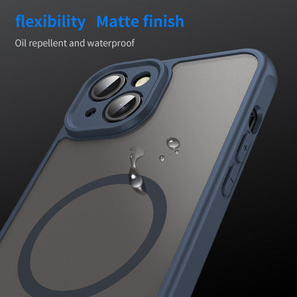 Husa MagSafe pentru Apple iPhone 14 Plus, Techsuit, HaloFrost II, Bleumarin