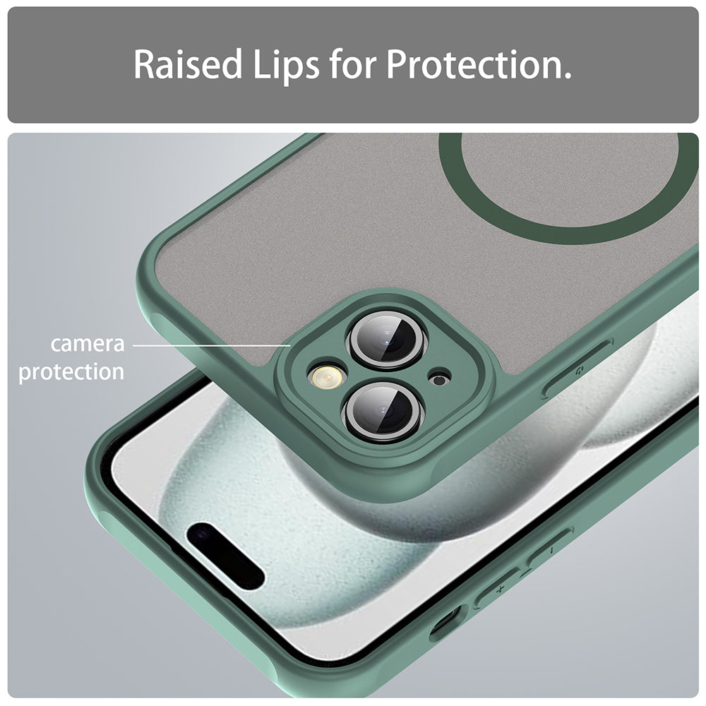 Husa MagSafe pentru Apple iPhone 14 Plus, Techsuit, HaloFrost II, Verde