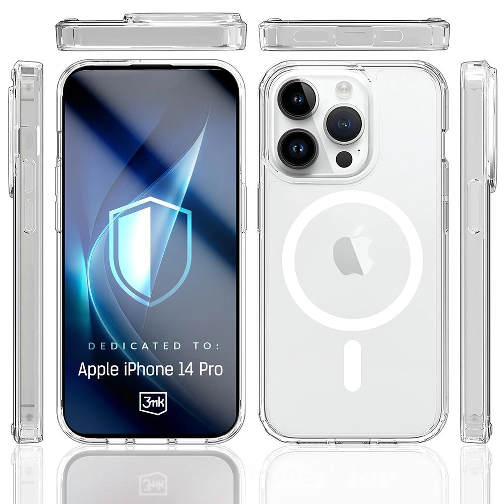 Husa MagSafe pentru Apple iPhone 14 Pro, 3MK, Armor MagCase, Transparenta