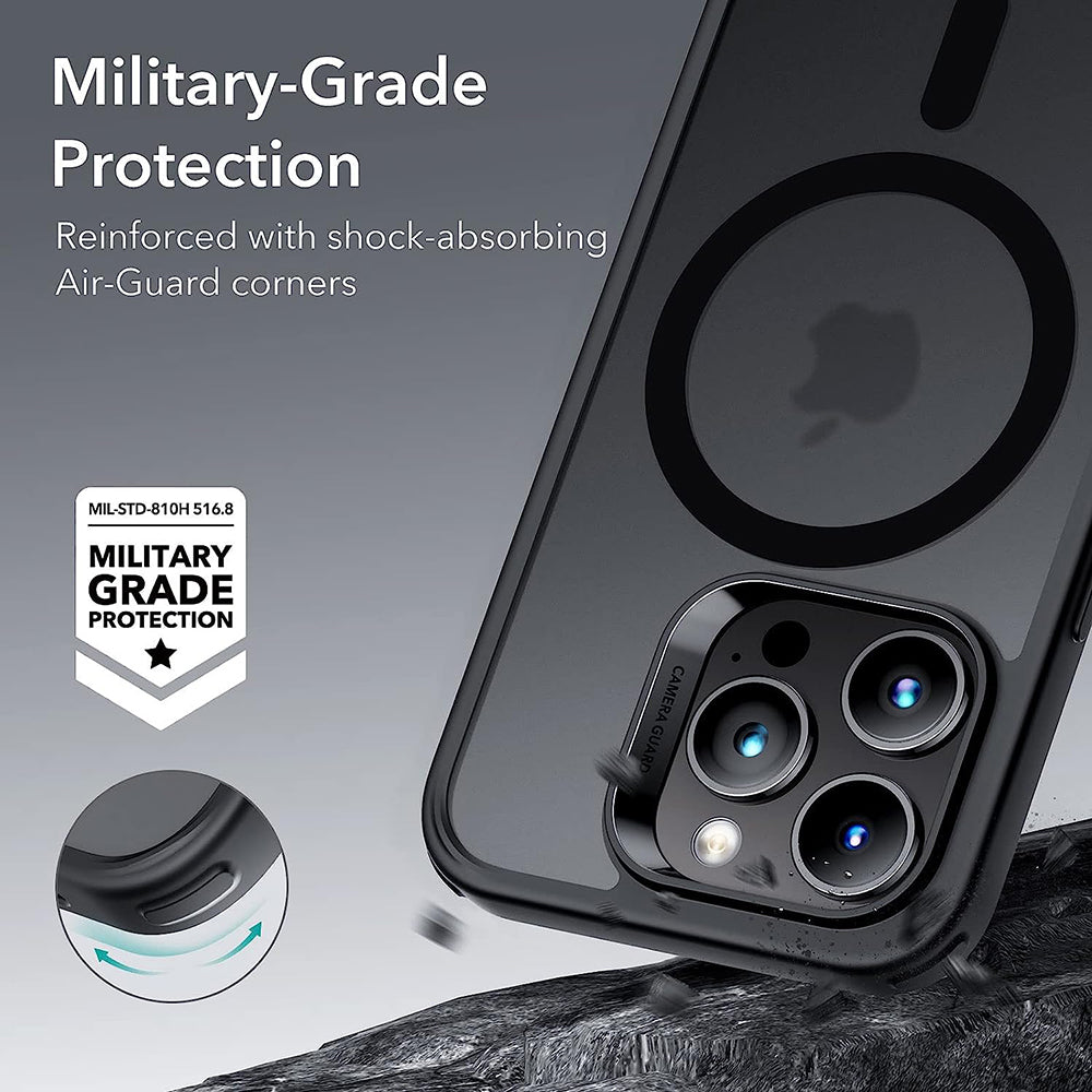 Husa MagSafe pentru Apple iPhone 14 Pro, ESR, Classic Hybrid, Neagra Satinata