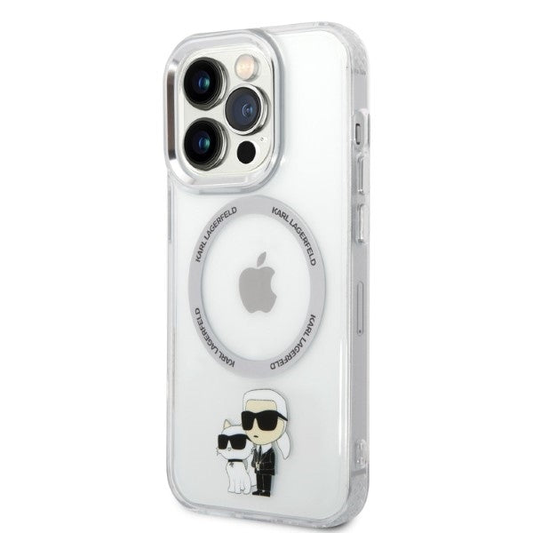 Husa MagSafe pentru Apple iPhone 14 Pro, Karl Lagerfeld, Ikonik Karl & Choupette, Transparenta