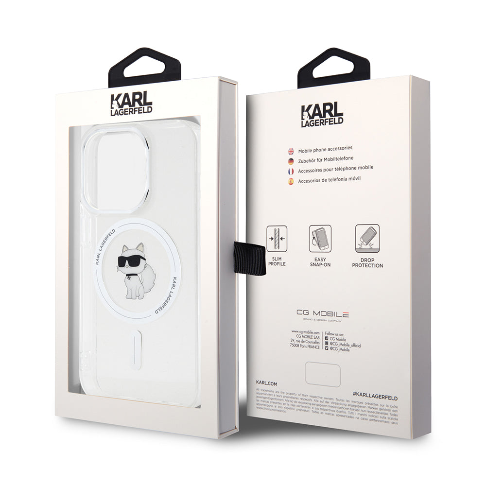 Husa MagSafe pentru Apple iPhone 14 Pro, Karl Lagerfeld, IML Choupette, Transparenta