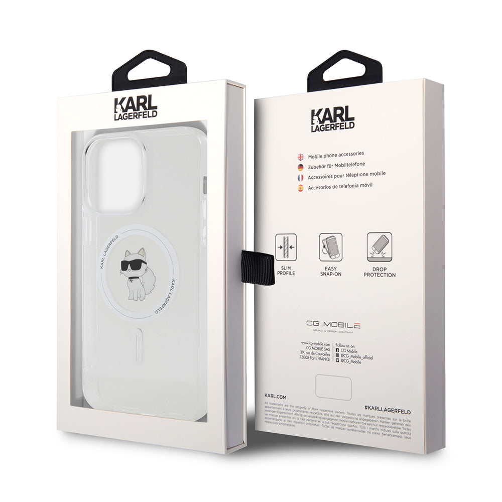 Husa MagSafe pentru Apple iPhone 14 Pro Max, Karl Lagerfeld, IML Choupette, Transparenta