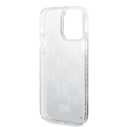 Husa MagSafe pentru Apple iPhone 14 Pro Max, Karl Lagerfeld, Monogram Liquid Glitter, Neagra