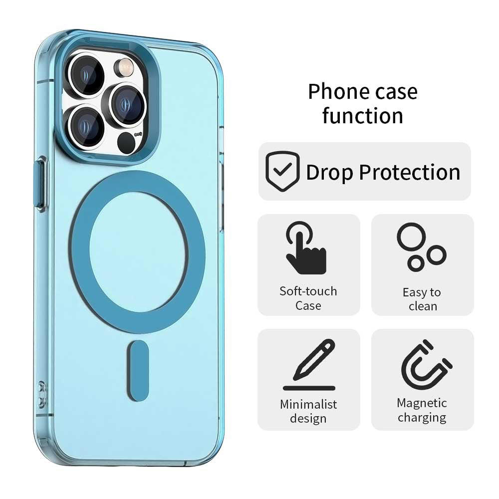 Husa MagSafe pentru Apple iPhone 14 Pro Max, Techsuit, CandyCase, Albastra