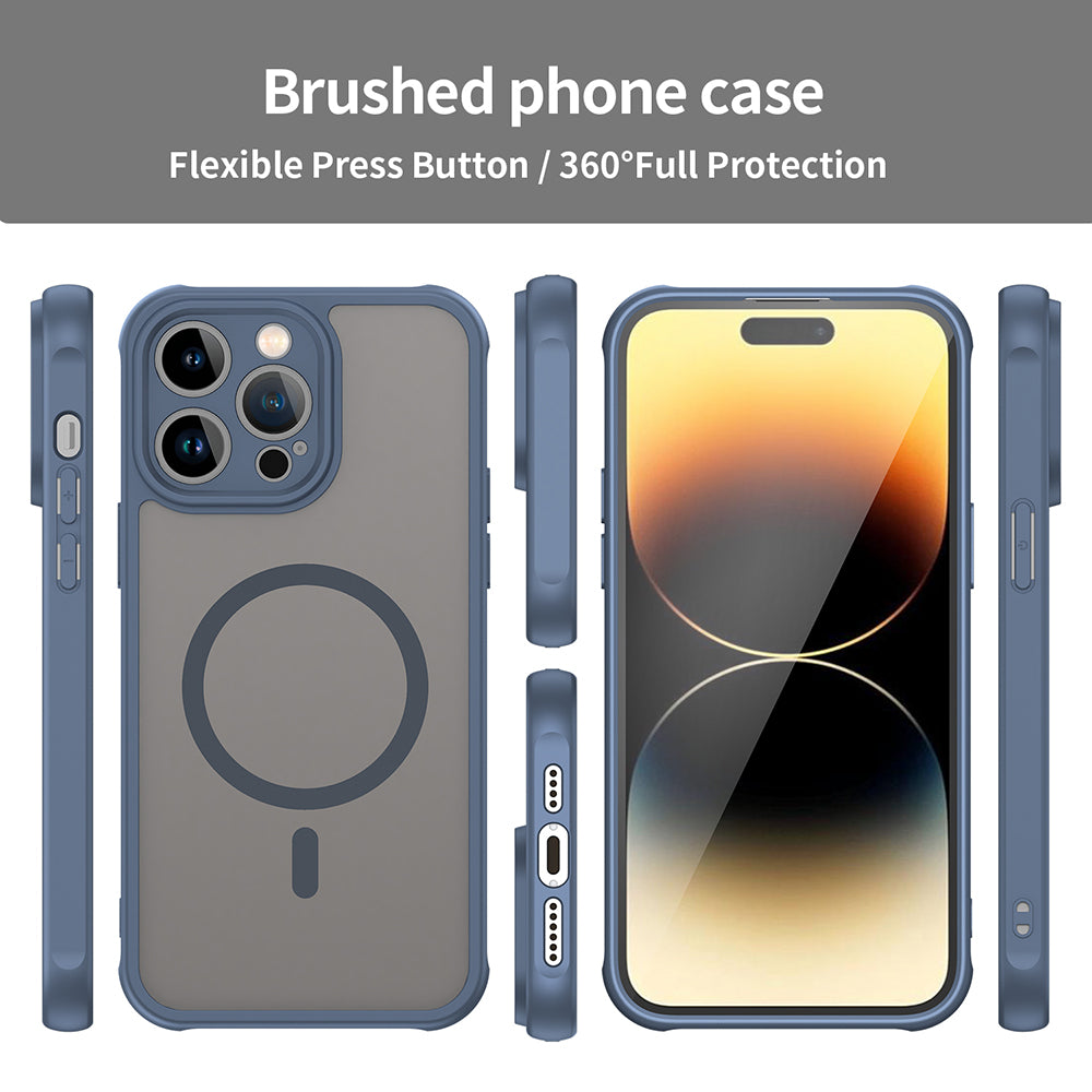 Husa MagSafe pentru Apple iPhone 14 Pro Max, Techsuit, HaloFrost II, Bleumarin