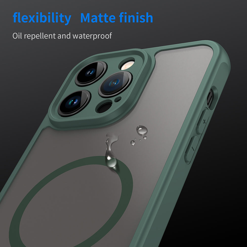 Husa MagSafe pentru Apple iPhone 14 Pro Max, Techsuit, HaloFrost II, Verde