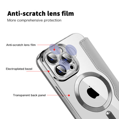Husa MagSafe pentru Apple iPhone 14 Pro Max, Techsuit, SmartMag Book, Gri