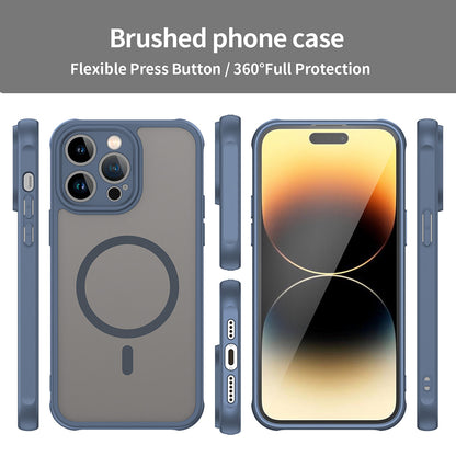 Husa MagSafe pentru Apple iPhone 14 Pro, Techsuit, HaloFrost II, Bleumarin