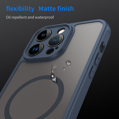 Husa MagSafe pentru Apple iPhone 14 Pro, Techsuit, HaloFrost II, Bleumarin
