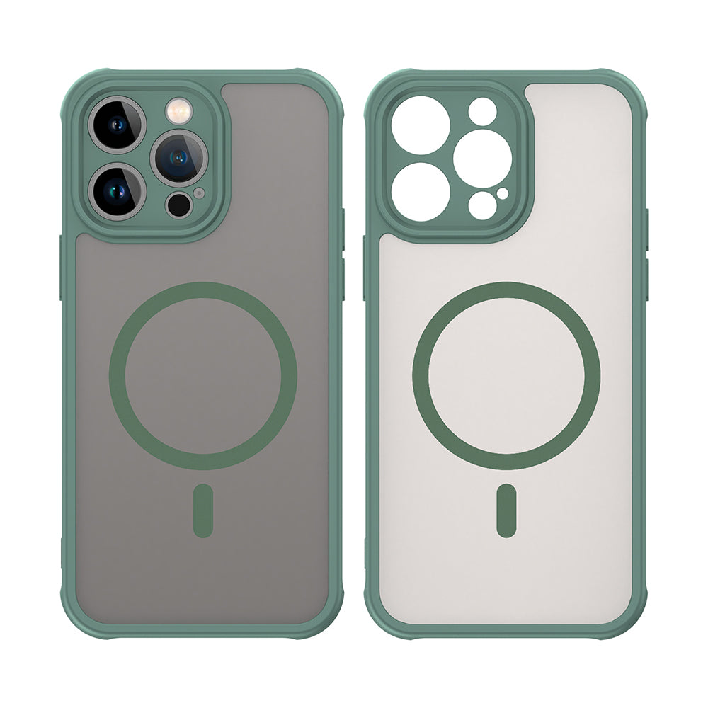 Husa MagSafe pentru Apple iPhone 14 Pro, Techsuit, HaloFrost II, Verde