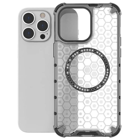 Husa MagSafe pentru Apple iPhone 14 Pro, Techsuit, HoneyComb Shield, Neagra
