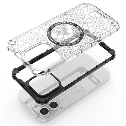Husa MagSafe pentru Apple iPhone 14 Pro, Techsuit, HoneyComb Shield, Neagra