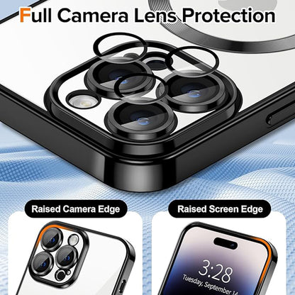 Husa MagSafe pentru Apple iPhone 14 Pro, Techsuit, Luxury Crystal, Neagra