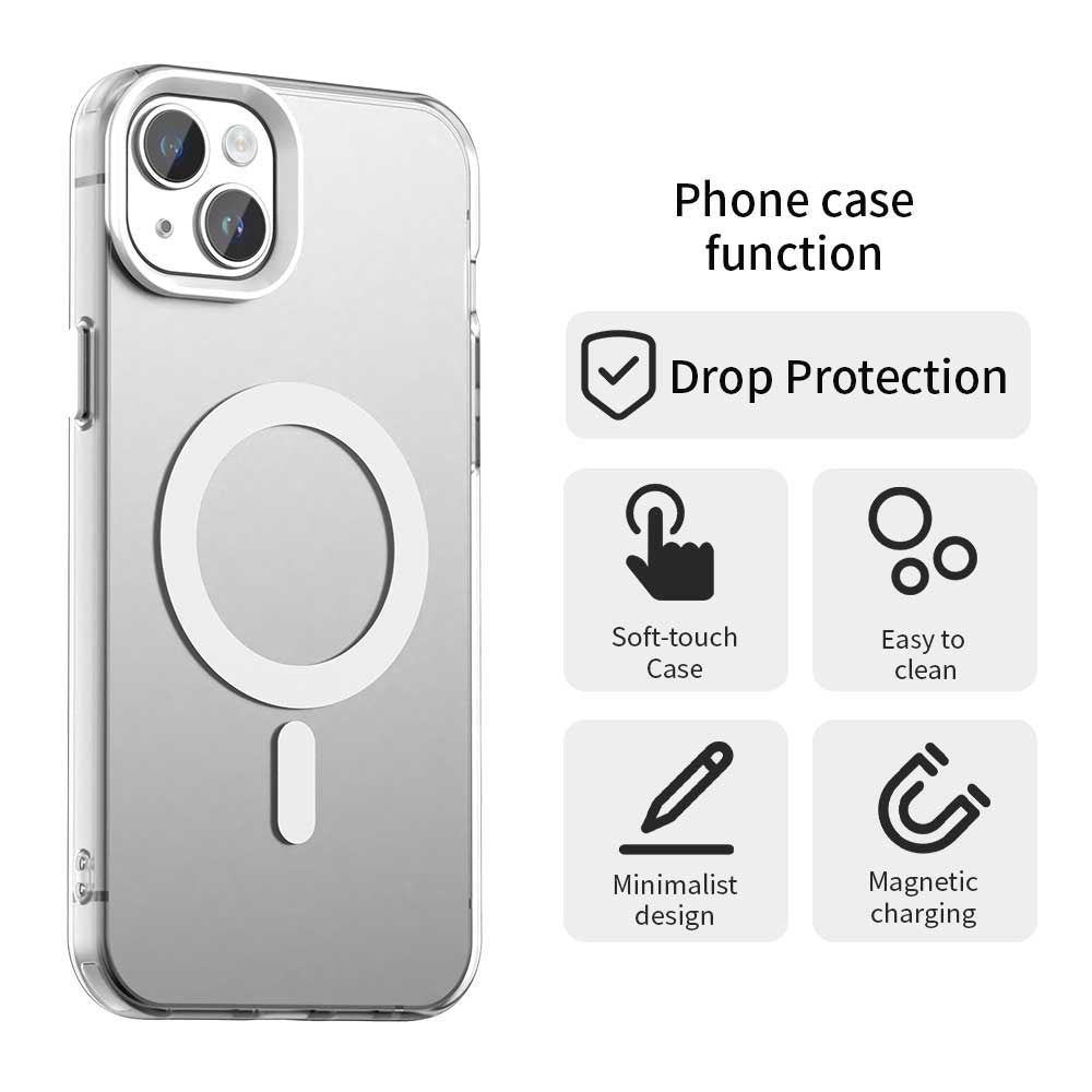Husa MagSafe pentru Apple iPhone 14, Techsuit, CandyCase, Alba
