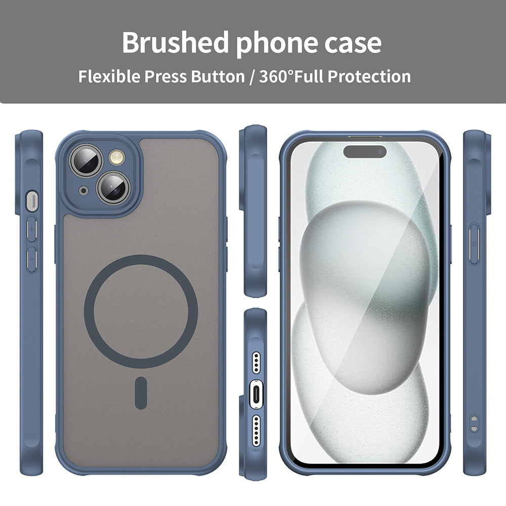 Husa MagSafe pentru Apple iPhone 14, Techsuit, HaloFrost II, Bleumarin