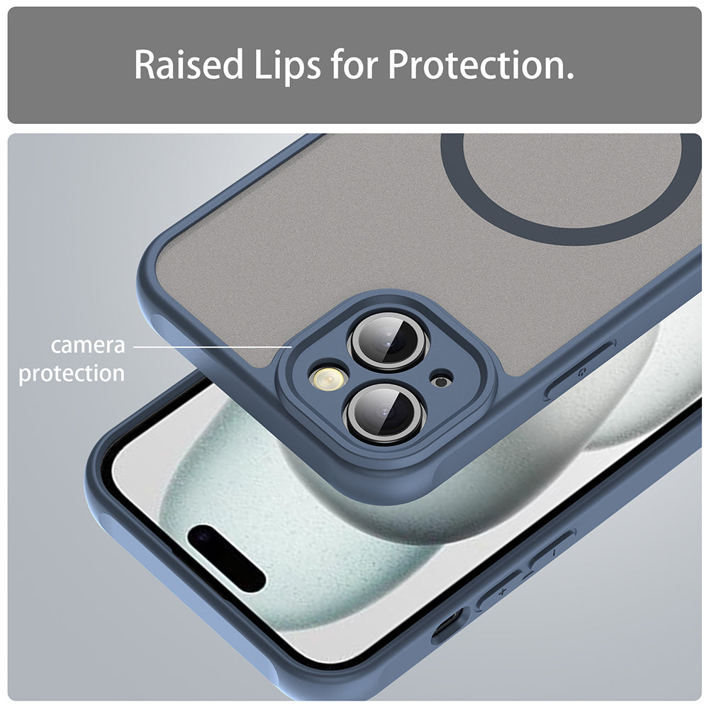 Husa MagSafe pentru Apple iPhone 14, Techsuit, HaloFrost II, Bleumarin