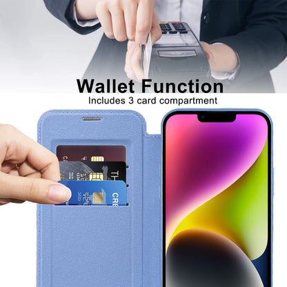 Husa MagSafe pentru Apple iPhone 14, Techsuit, SmartMag Book, Bleu